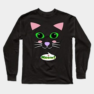 Cute Kitty Face Long Sleeve T-Shirt